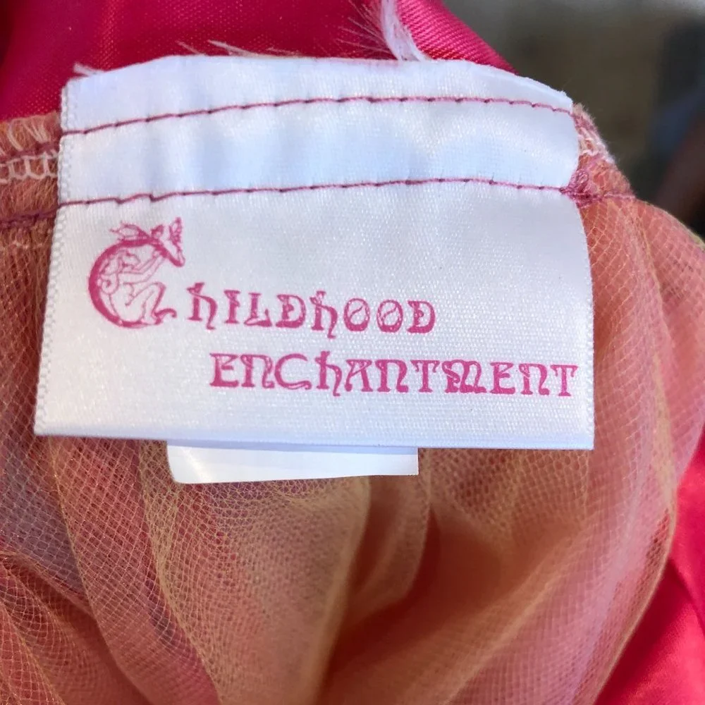 Childhood Enchantment Small Orange Pink‎ Sherbet Leotard & Tutu Floral Ribbon
